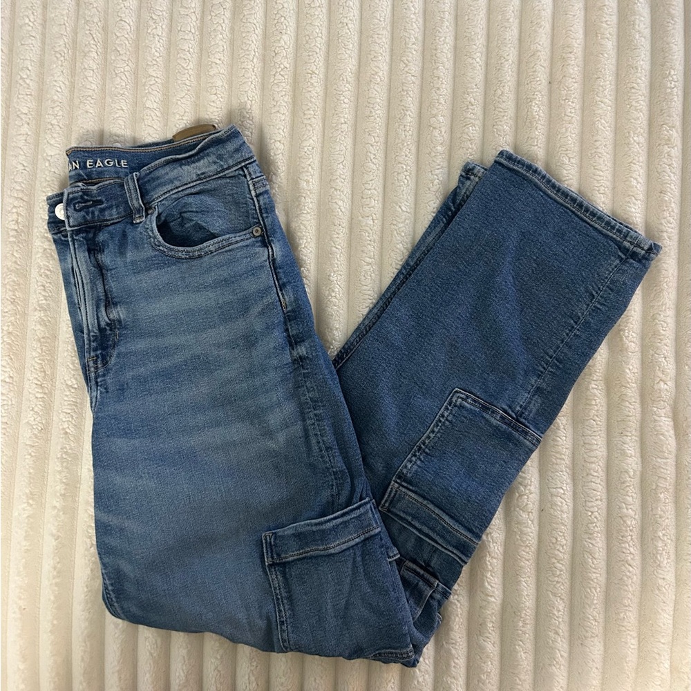 American Eagle Stretch Denim Cargo Jeans